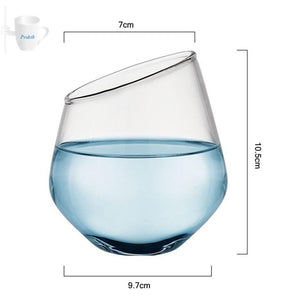 Slanted Stemless Wine Glass