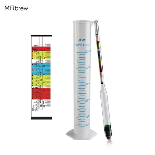 Triple Scale Hydrometer for Beer / Wine Home Brewing Making 3 Scale hydrometer + 250ml Graduated Measuring Cylinder
