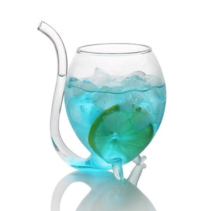 Glass Straw Wine Glass