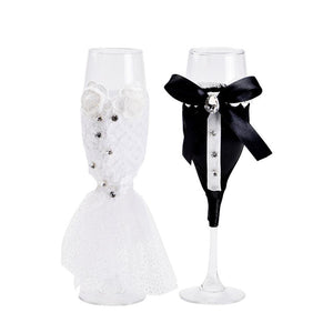 Bride & Groom Champagne Glasses