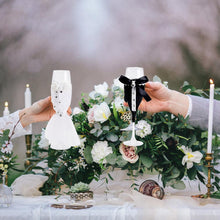 Load image into Gallery viewer, Bride &amp; Groom Champagne Glasses