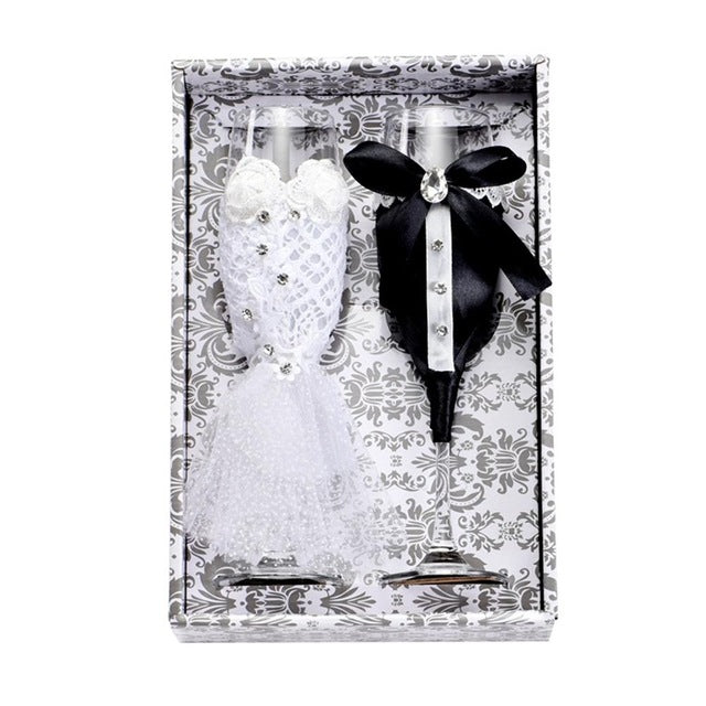 Bride & Groom Champagne Glasses